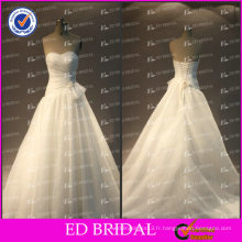 ED Bridal A-Line Sweetheart Neckline Lace Up Plissé Organza Alibaba Robes de mariée en tissu 2017